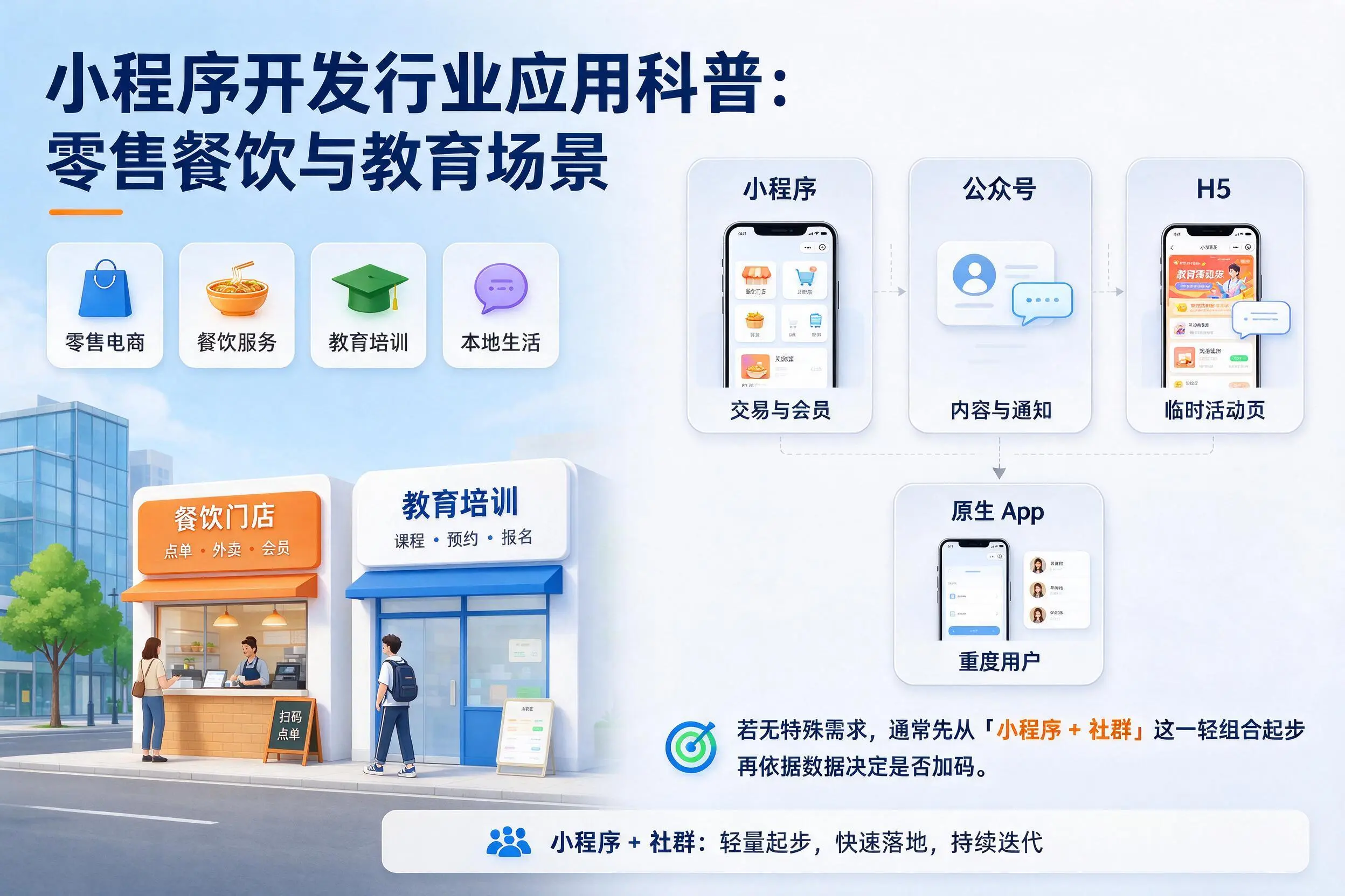 嘉兴小程序开发行业应用科普:零售餐饮与教育场景