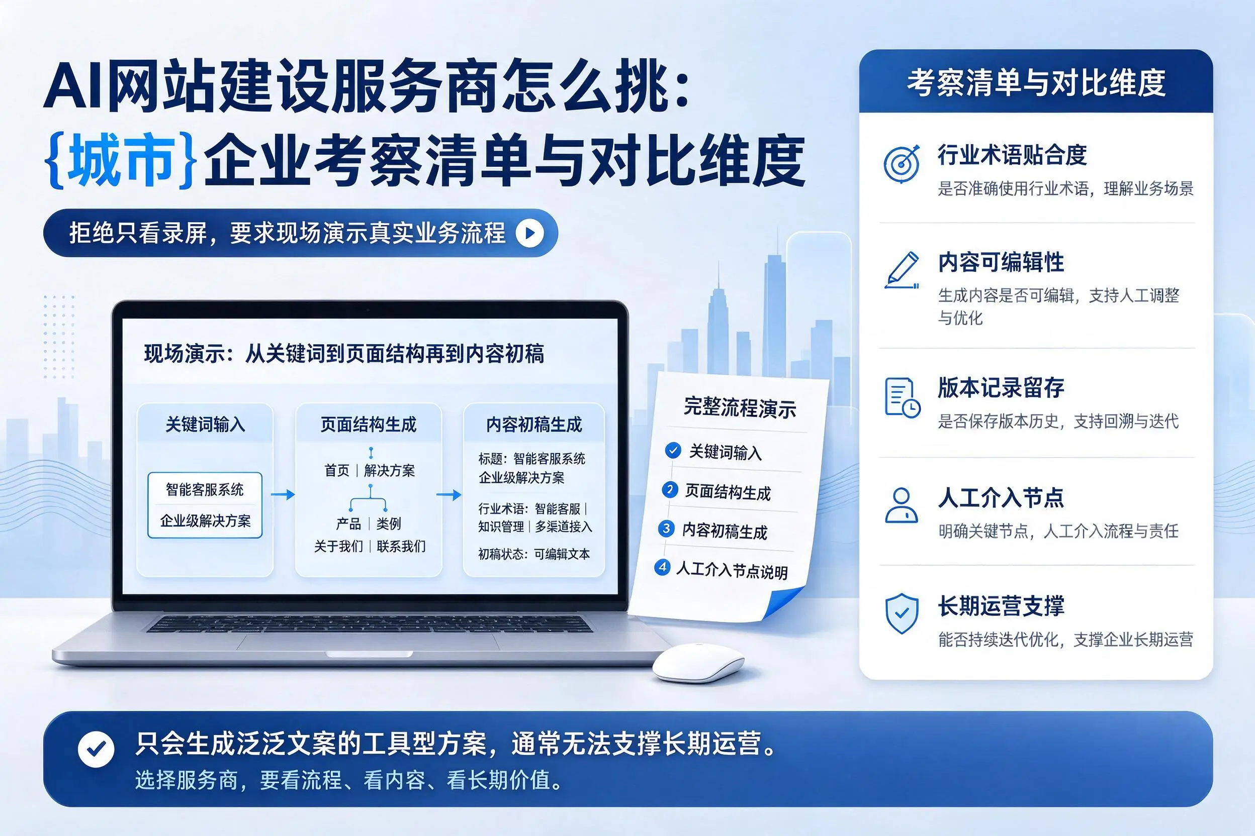 AI网站建设服务商怎么挑:嘉兴企业考察清单与对比维度