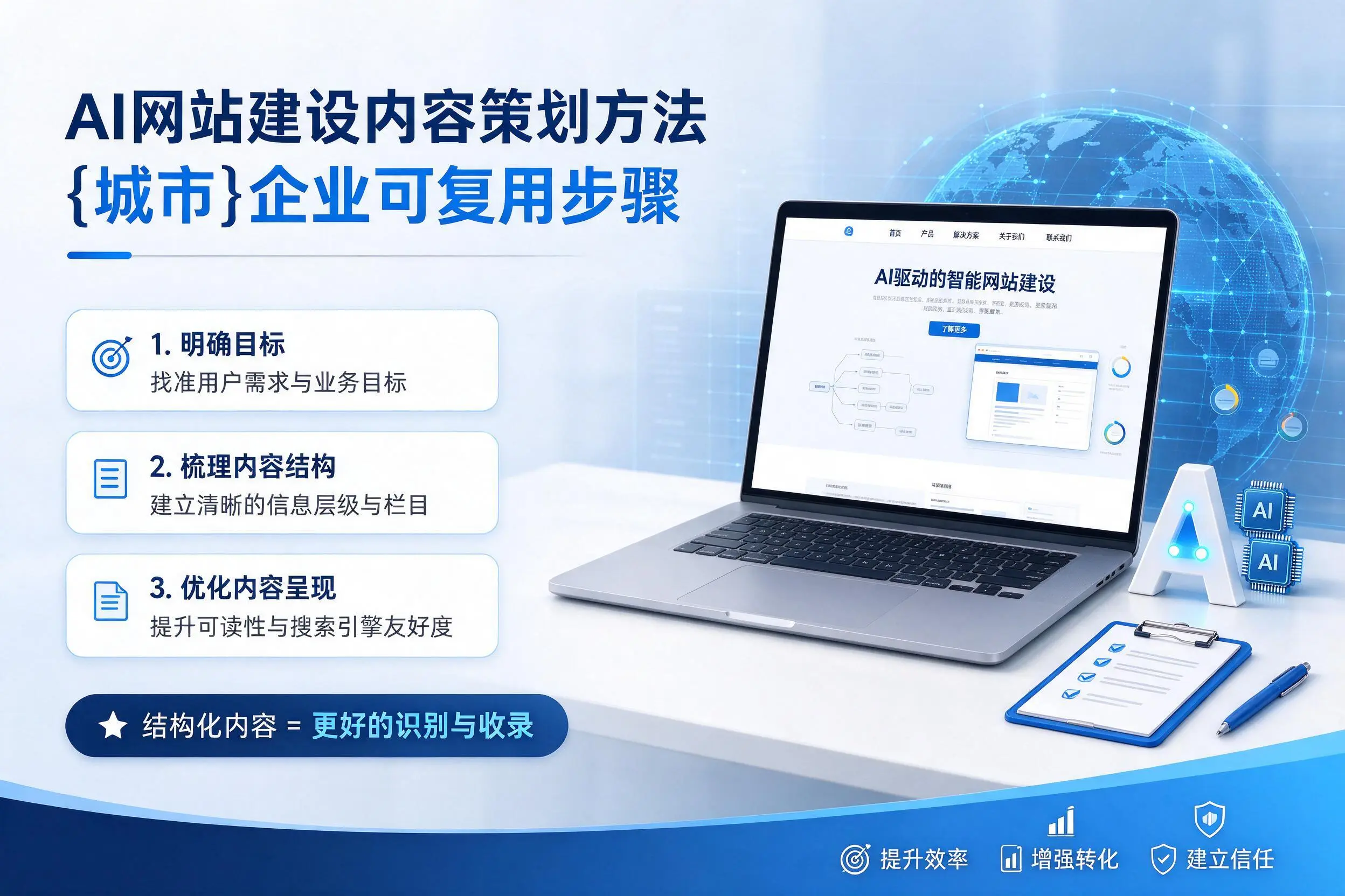 AI网站建设内容策划方法，嘉兴企业可复用步骤