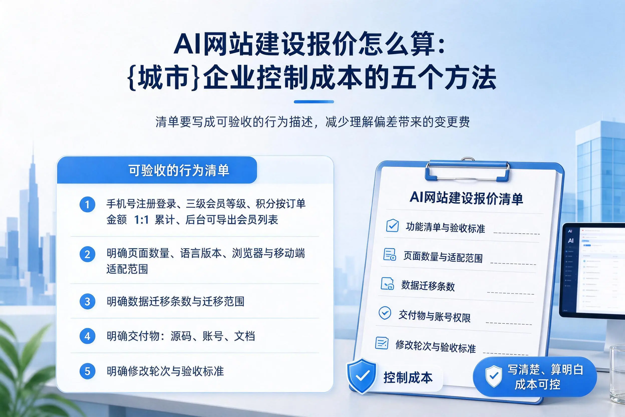 AI网站建设报价怎么算:嘉兴企业控制成本的五个方法